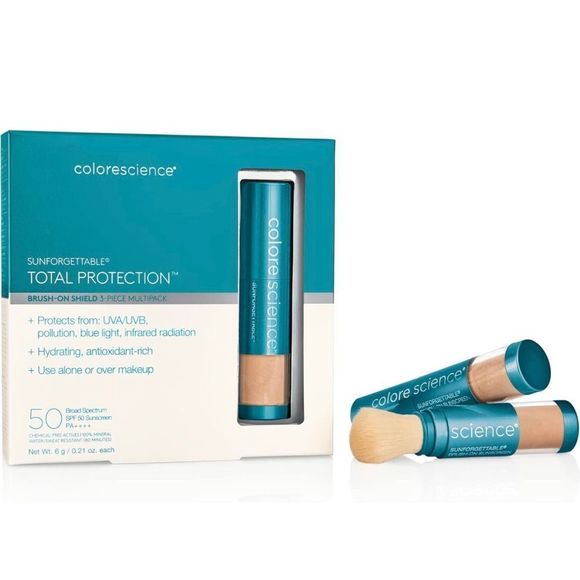 Colorescience Sunforgettable Total Protection Brush-on Pack of 3 SPF 50 Fair NWT - Picture 1 of 6